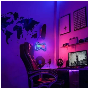 SOLIDEE Neon Gamepad Neon LED Regulable por USB Neon Gamer Decoracion de la Habitacion Luces de Neon Pared para el Dormitorio de Juegos Bar Adolescentes Ninos Regalo Decoracion de Fiesta azul 0 3