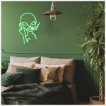 Signo de neon Alien verde gesto de neon Alien para decoracion de paredes neon Alien con fuente de alimentacion USB para sala de juegos bar dormitorio decoracion del hogar 0 3