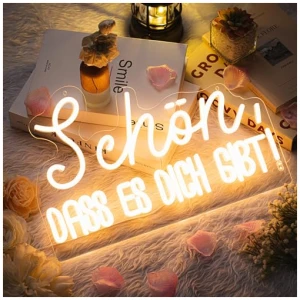 Sinmoe Letrero de Neon LED Dass Es Dich Gibt Regalos de Letreros Luminoso USB Senale Luminosa de Letra para Decoracion de Paredes Boda Navidad Fiesta de Cumpleanos Dormitorio Habitacion Bar 5V 0 2