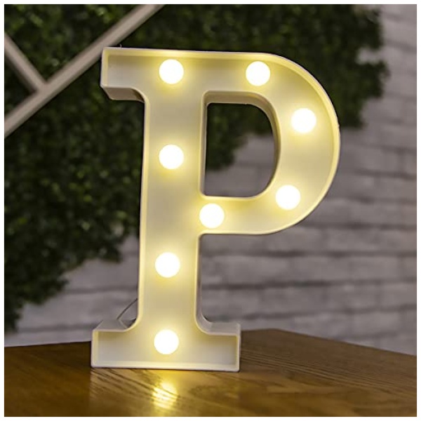 Tiardey Luces de Letras con Forma de simbolo LED lamparas de Mesa de plastico con Forma de Alfabeto Fiesta de Cumpleaos Boda decoracion para Colgar en la Pared del hogar Todos los dias P 0