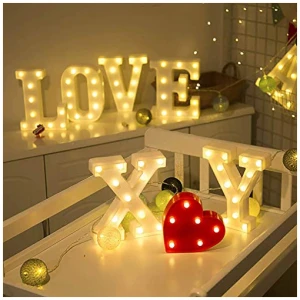 WHATOOK Letras Luminosas Decorativas con Luces LED Letra A Z con Mando a Distancia Regulable Color Blanco Letra S 0 0