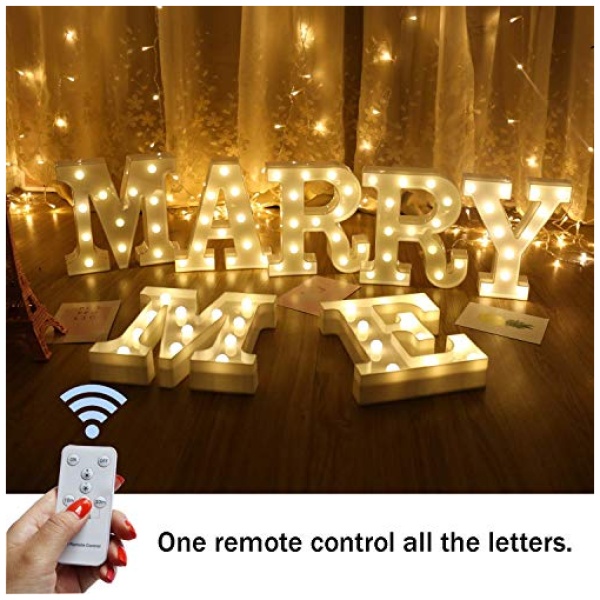 WHATOOK Letras Luminosas Decorativas con Luces LED con temporizador inalambrico y mando a distancia regulable decoracion para cumpleanos fiestas bodas y vacaciones casa bar Blanco Letra B 0 0