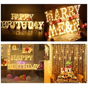 WHATOOK Letras Luminosas Decorativas con Luces LED con temporizador inalambrico y mando a distancia regulable decoracion para cumpleanos fiestas bodas y vacaciones casa bar Blanco Letra B 0 1