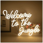 Welcome to the Jungle Letra de neon blanco neon signo LED cartel palabra luz de neon para decoracion de pared USB Letra luminosa para jardin entrada de casa porche fiesta regalo 0