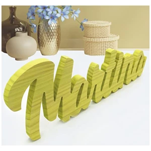 Wood Expression Letras Decorativas para Nombres de Madera Maciza Natural para decoracion hogar decoracion habitacion para comuniones Eventos Bodas Nombres de 3 Letras 0 0