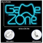 XJNOLGXIQU Game Zone Letrero De Neon LED Juego Luz De Neon Azul Letrero De Neon USB Para Decoracion De Sala De Juegos Area De Juegos Sala Bar Juego Favor De Fiesta Para Ninos Adolescentes 0 0