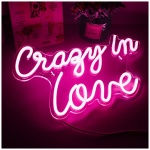 ineonlife Crazy In Love Letreros De Neon LED Letrero De Neon Para Decoracion De Pared De Dormitorio 17 x10 Art Night Light Pink Neon Wall Lights Para Nina Regalo Aniversario Fiesta Del Dia 0 0