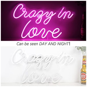 ineonlife Crazy In Love Letreros De Neon LED Letrero De Neon Para Decoracion De Pared De Dormitorio 17 x10 Art Night Light Pink Neon Wall Lights Para Nina Regalo Aniversario Fiesta Del Dia 0 3