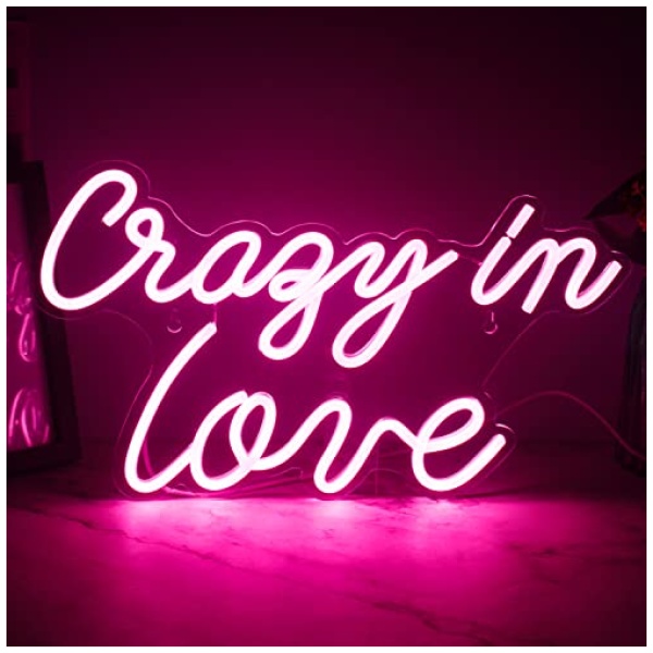 ineonlife Crazy In Love Letreros De Neon LED Letrero De Neon Para Decoracion De Pared De Dormitorio 17 x10 Art Night Light Pink Neon Wall Lights Para Nina Regalo Aniversario Fiesta Del Dia 0