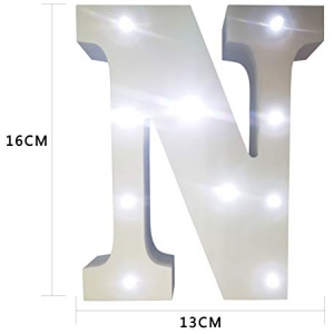 letras madera Letras Led Letras Luminosas Decorativas Letras Alphabet Light Luces De Espejo Del Alfabeto A Z con Luces de LED para Decoracion de DIY FIESTA Dormitorio Decoracion de Navidad Letra N 0 0