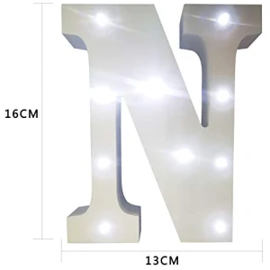 letras madera Letras Led Letras Luminosas Decorativas Letras Alphabet Light Luces De Espejo Del Alfabeto A Z con Luces de LED para Decoracion de DIY FIESTA Dormitorio Decoracion de Navidad Letra N 0 0