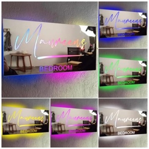 mxn Espejo con Luces Nombre Personalizado Luces De Neon Personalizadas Espejo Luminoso Led Letrero Personalizado Espejos De Pared para NavidadcumpleanosRegaloNombre Personalizado Decoracion 0 0