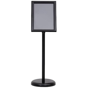 vidaXL Soporte de Pie para Carteles A4 Stand Panel Publicitarios Anuncios Promocion Ofertas Expositor Letreros Aleacion de Aluminio Negro 0 0