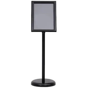 vidaXL Soporte de Pie para Carteles A4 Stand Panel Publicitarios Anuncios Promocion Ofertas Expositor Letreros Aleacion de Aluminio Negro 0 0