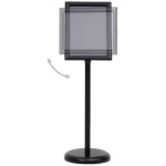 vidaXL Soporte de Pie para Carteles A4 Stand Panel Publicitarios Anuncios Promocion Ofertas Expositor Letreros Aleacion de Aluminio Negro 0 1