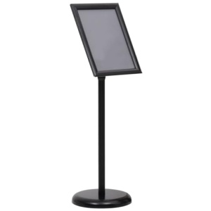 vidaXL Soporte de Pie para Carteles A4 Stand Panel Publicitarios Anuncios Promocion Ofertas Expositor Letreros Aleacion de Aluminio Negro 0